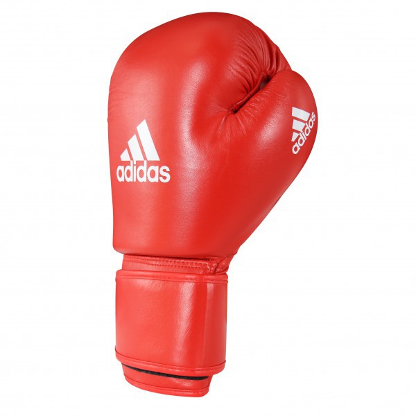 Adidas Rękawice bokserskie ze skóry naturalnej Z Atestem Aiba Czerwone