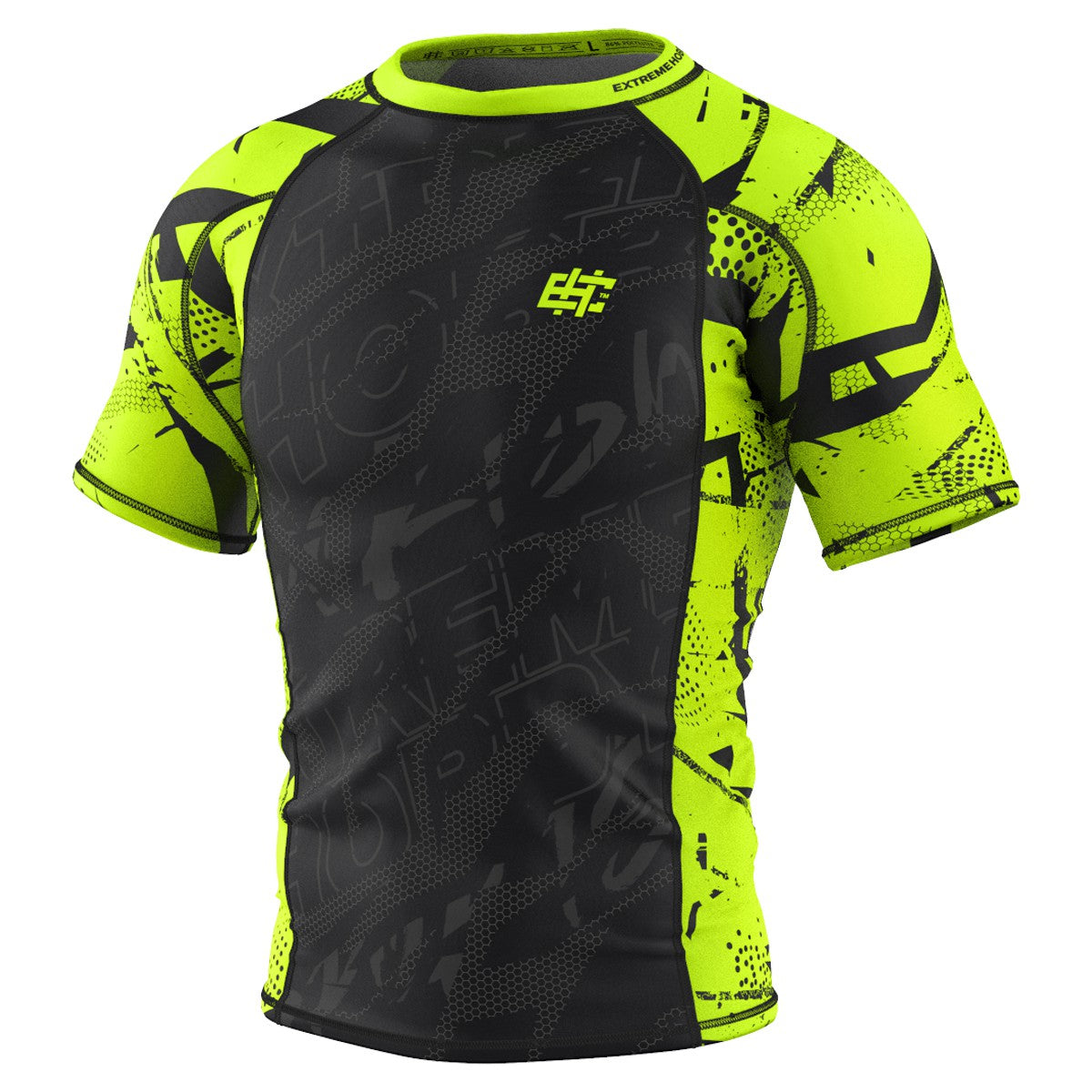 Extreme Hobby Rashguard Męski Krótki Rękaw Neo Limonka