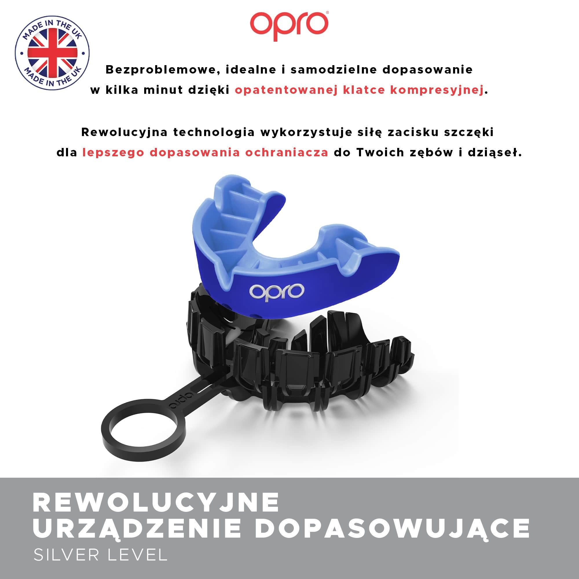 Opro Ochraniacz Na Zęby UFC Silver GEN2 Czarny/Czerwony