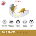 Opro Ochraniacz na Zęby UFC Gold GEN2 Braces Czarny/Srebrny (do aparatów)