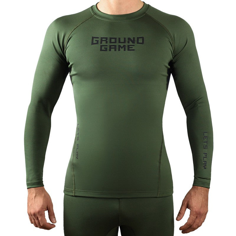 Ground Game Rashguard Męski Athletic Długi Rękaw Khaki