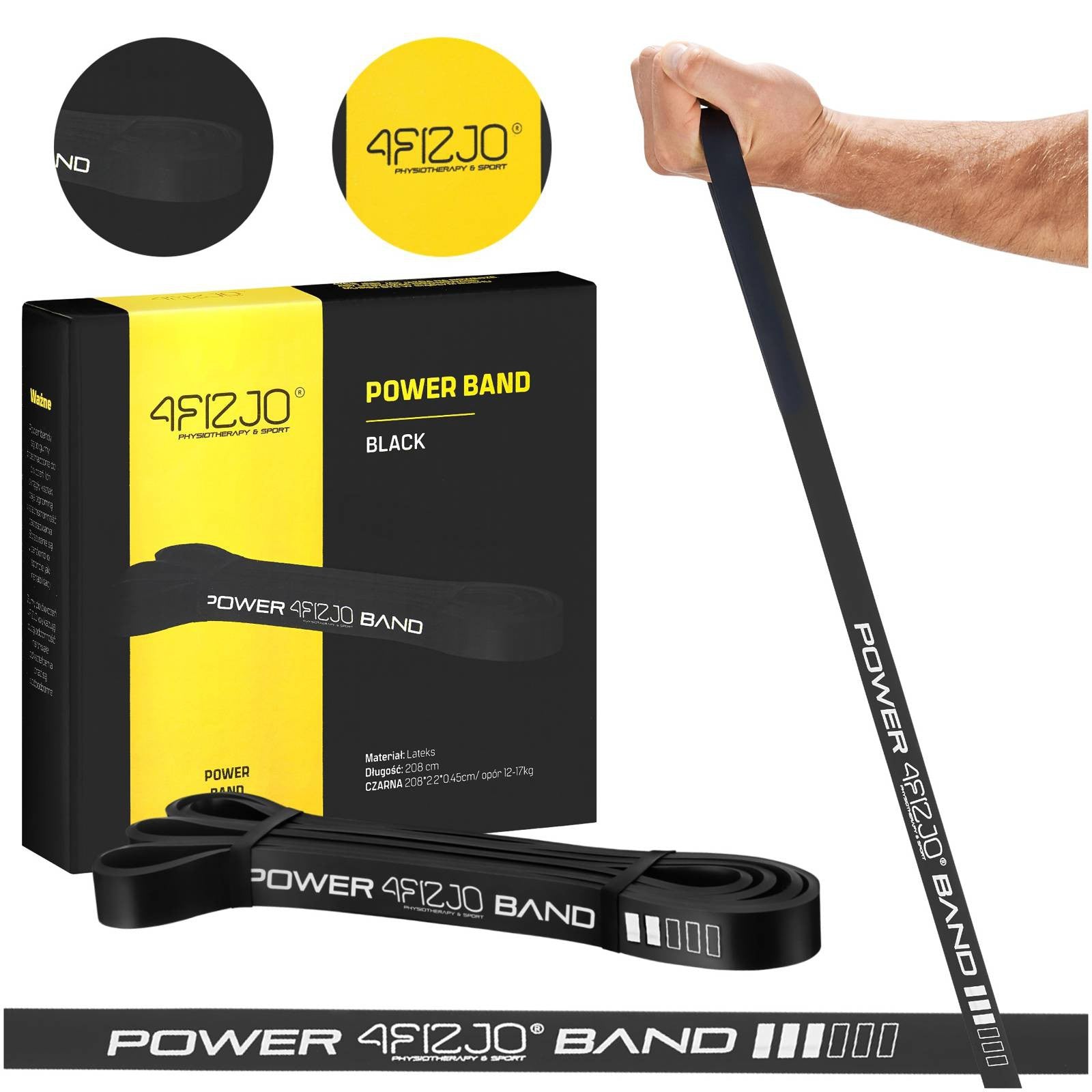 4FIZJO Guma oporowa POWER BAND 12-17 kg czarna