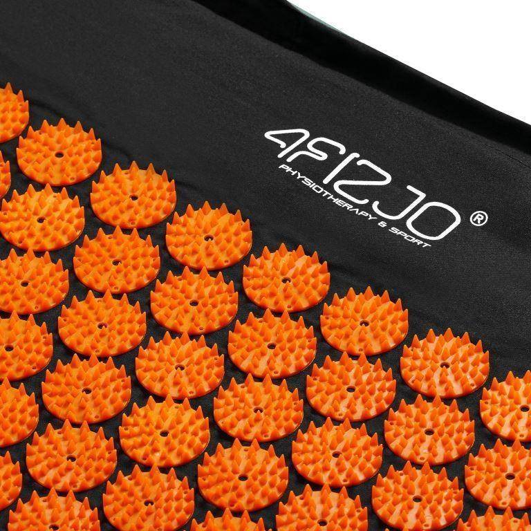 4FIZJO Mata do Akupresury 68x42 z Poduszką Czarno-Pomarańczowa
