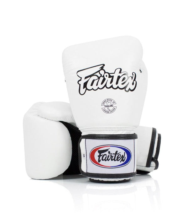 Fairtex Rękawice Bokserskie ze skóry naturalnej BGV1 Breathable Białe