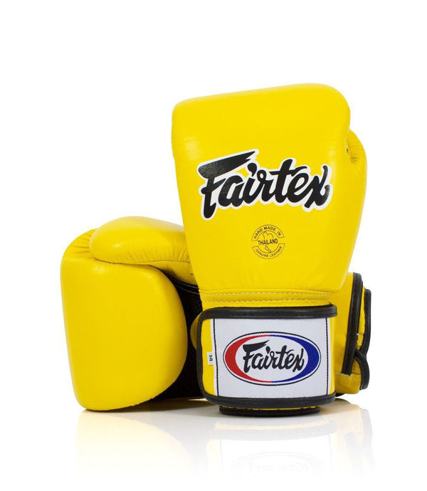 Fairtex Rękawice Bokserskie ze skóry naturalnej BGV1 Breathable Żółte