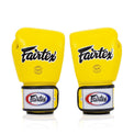 Fairtex Rękawice Bokserskie ze skóry naturalnej BGV1 Breathable Żółte