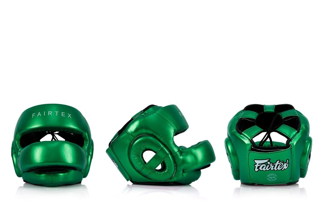 Fairtex Kask Bokserski Sparingowy HG17 z Ochroną Nosa Zielony