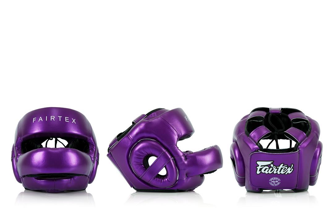 Fairtex Kask Bokserski Sparingowy HG17 z Ochroną Nosa Fioletowy