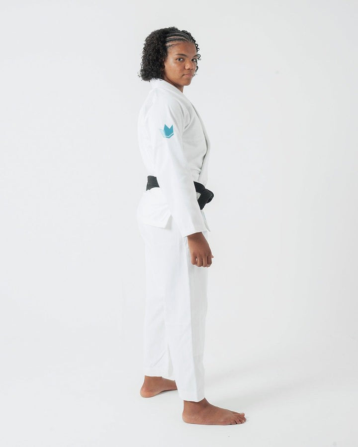 KiNGZ Kimono/Gi BJJ Damskie The One SkyBlue z białym pasem w komplecie