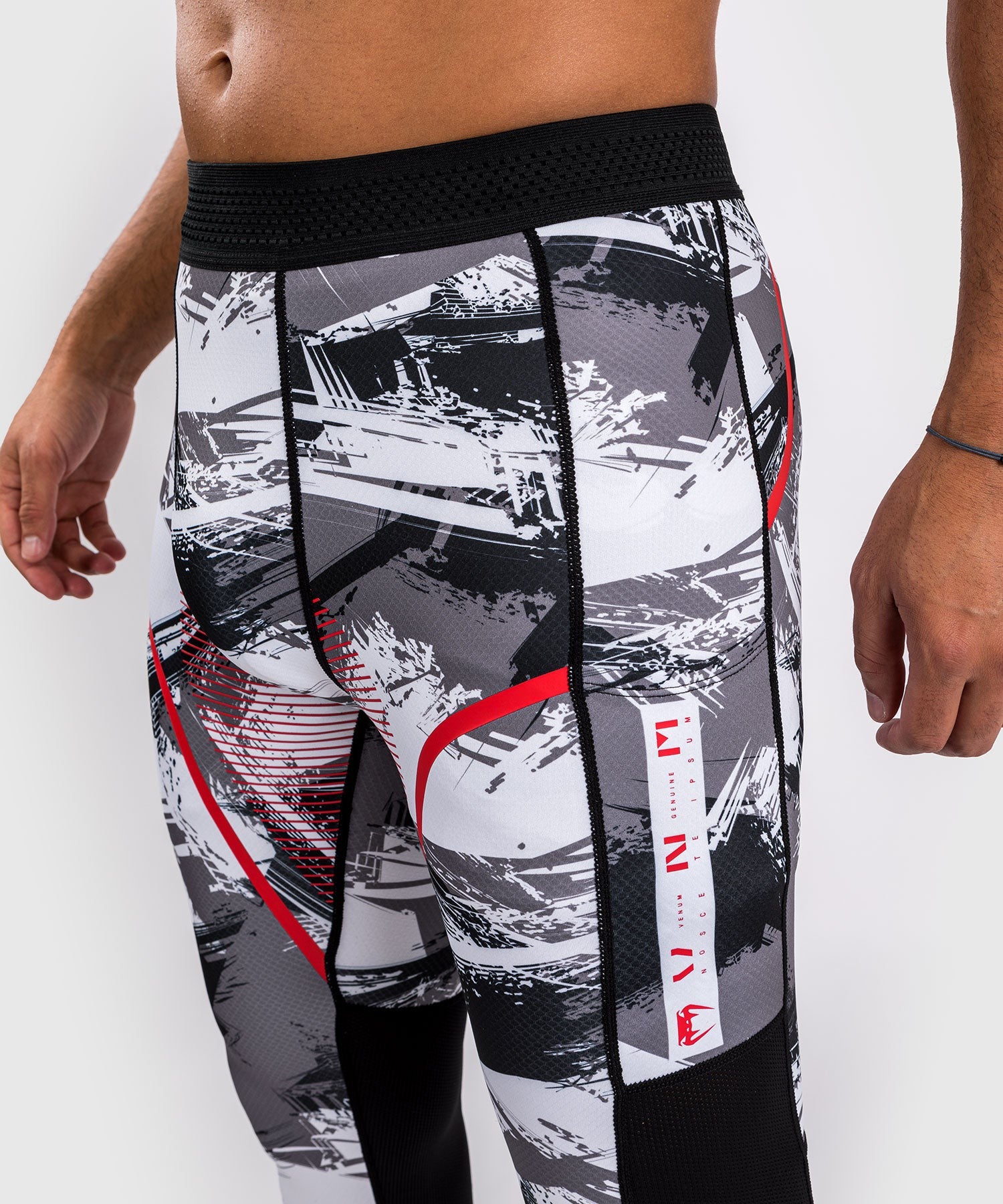 Venum Legginsy treningowe Męskie Electron 3.0 Szaro-Czerwone
