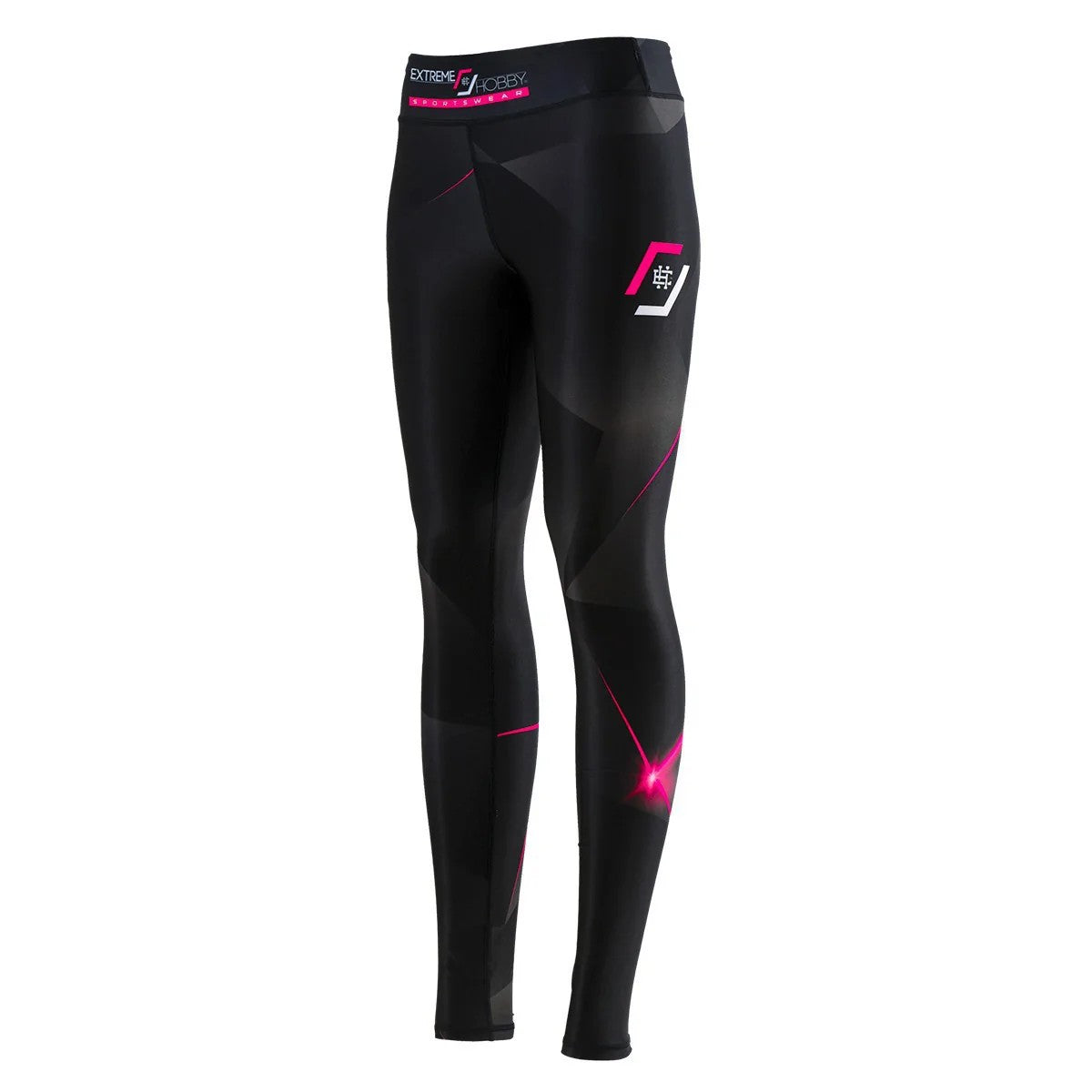 Extreme Hobby Legginsy Sportowe Damskie MT Sport Czarne/Różowe