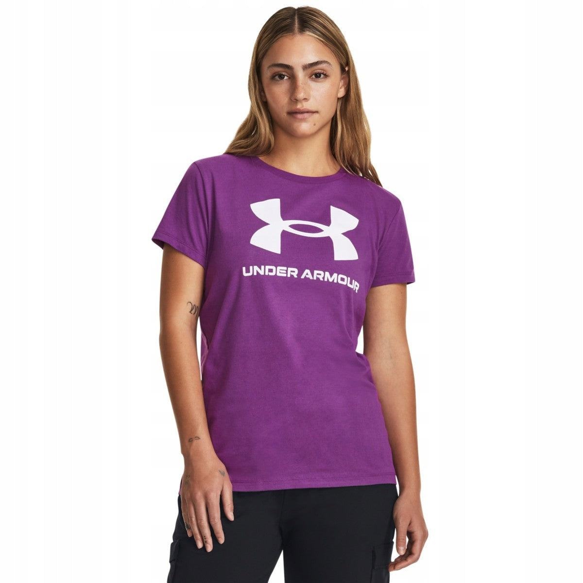 Under Armour T-shirt Damski Sportstyle Logo Fioletowy