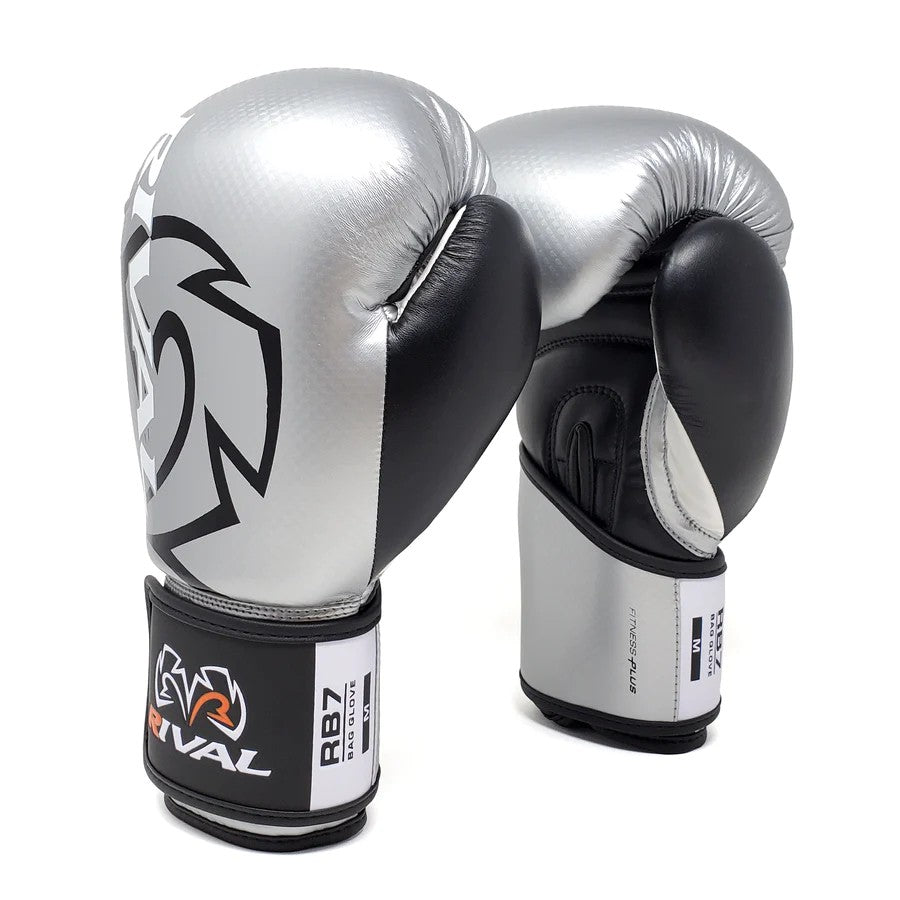 Rival Rękawice bokserskie przyrządowe RB7 Fitness Srebrne/Czarne