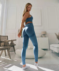 Carpatree Legginsy Bezszwowe Allure Niebieski Melanż