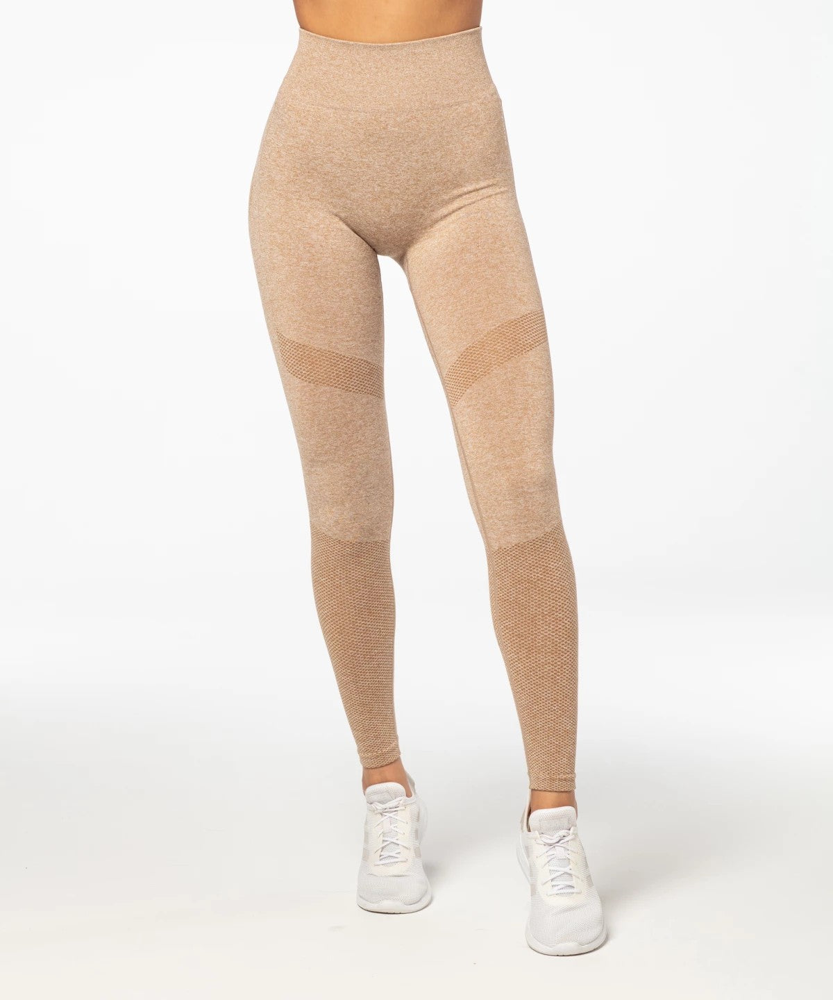Carpatree Legginsy Bezszwowe Vibe wysoki stan Beżowe