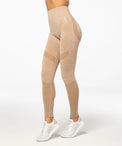 Carpatree Legginsy Bezszwowe Vibe wysoki stan Beżowe