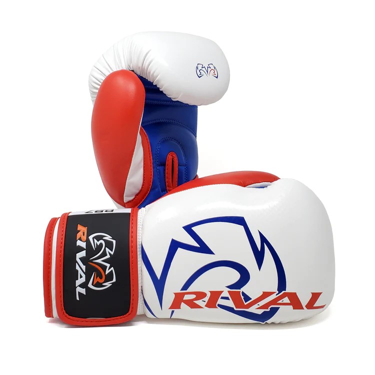 Rival Rękawice bokserskie przyrządowe RB7 Fitness Białe/Czerwone/Niebieskie