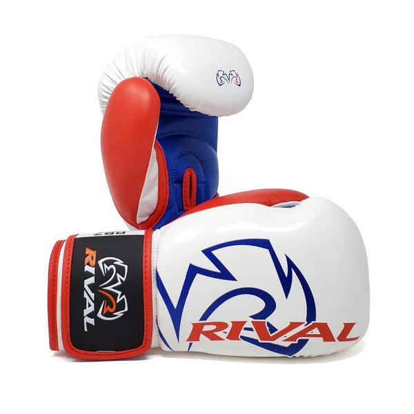 Rival Rękawice bokserskie przyrządowe RB7 Fitness Białe/Czerwone/Niebieskie