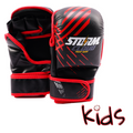 StormCloud Rękawice do MMA dla dzieci Lynx Czarno/Czerwone 7oz