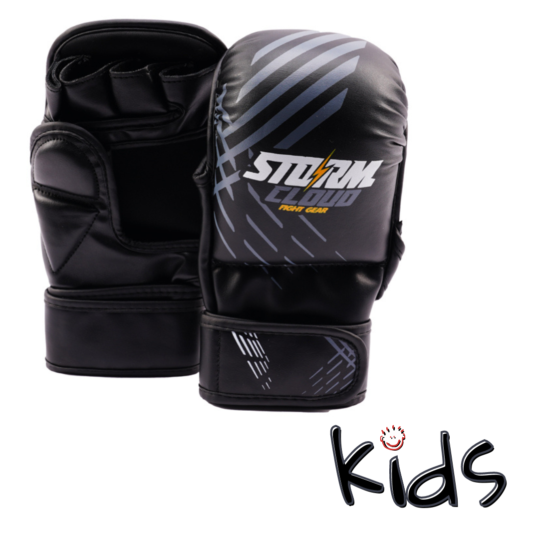 StormCloud Rękawice do MMA dla dzieci Lynx Czarno/Szare 7oz