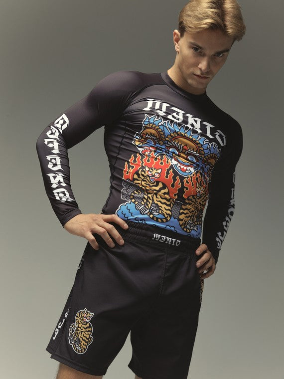 MANTO Rashguard Męski z Długim Rękawem TIGERS Czarny