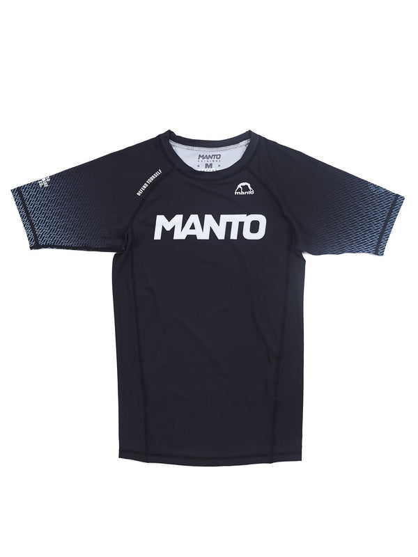 MANTO Rashguard Męski Krótki Rękaw RANK Czarny
