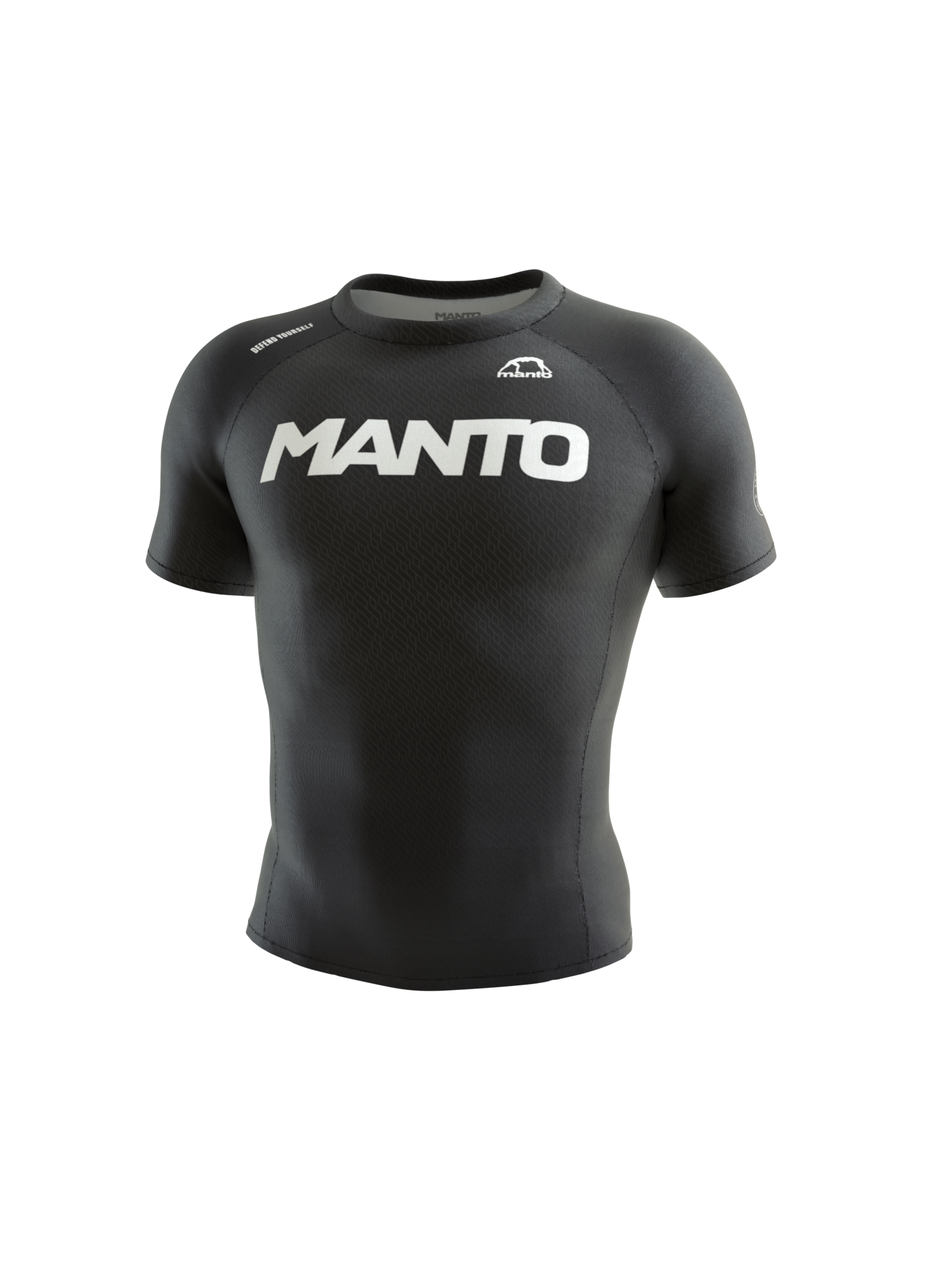 MANTO Rashguard Męski Krótki Rękaw RANK Czarny