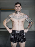 MANTO Spodenki MUAY THAI DUAL Czarne/Srebrne