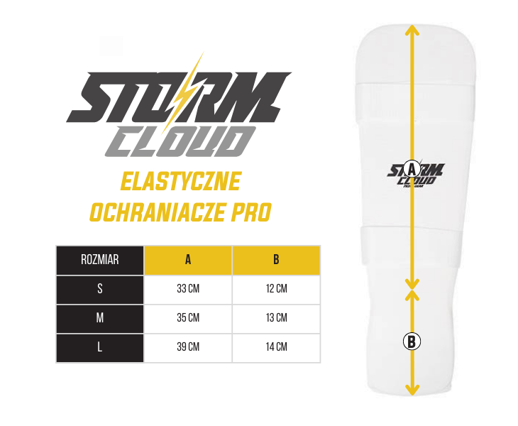 StormCloud Elastyczne Ochraniacze Piszczeli Pro Białe