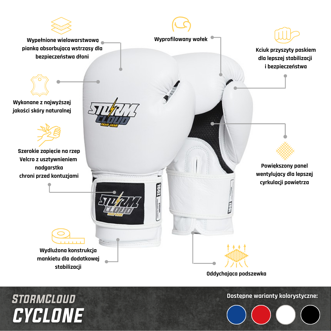 StormCloud Rękawice Sparingowe ze skóry naturalnej Cyclone Classic