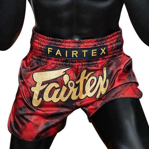 Fairtex Spodenki Muay Thai Sześciany BS1919 Czerwone/Czarne