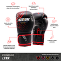 StormCloud Rękawice bokserskie dla dzieci Lynx czarno-szare 6oz
