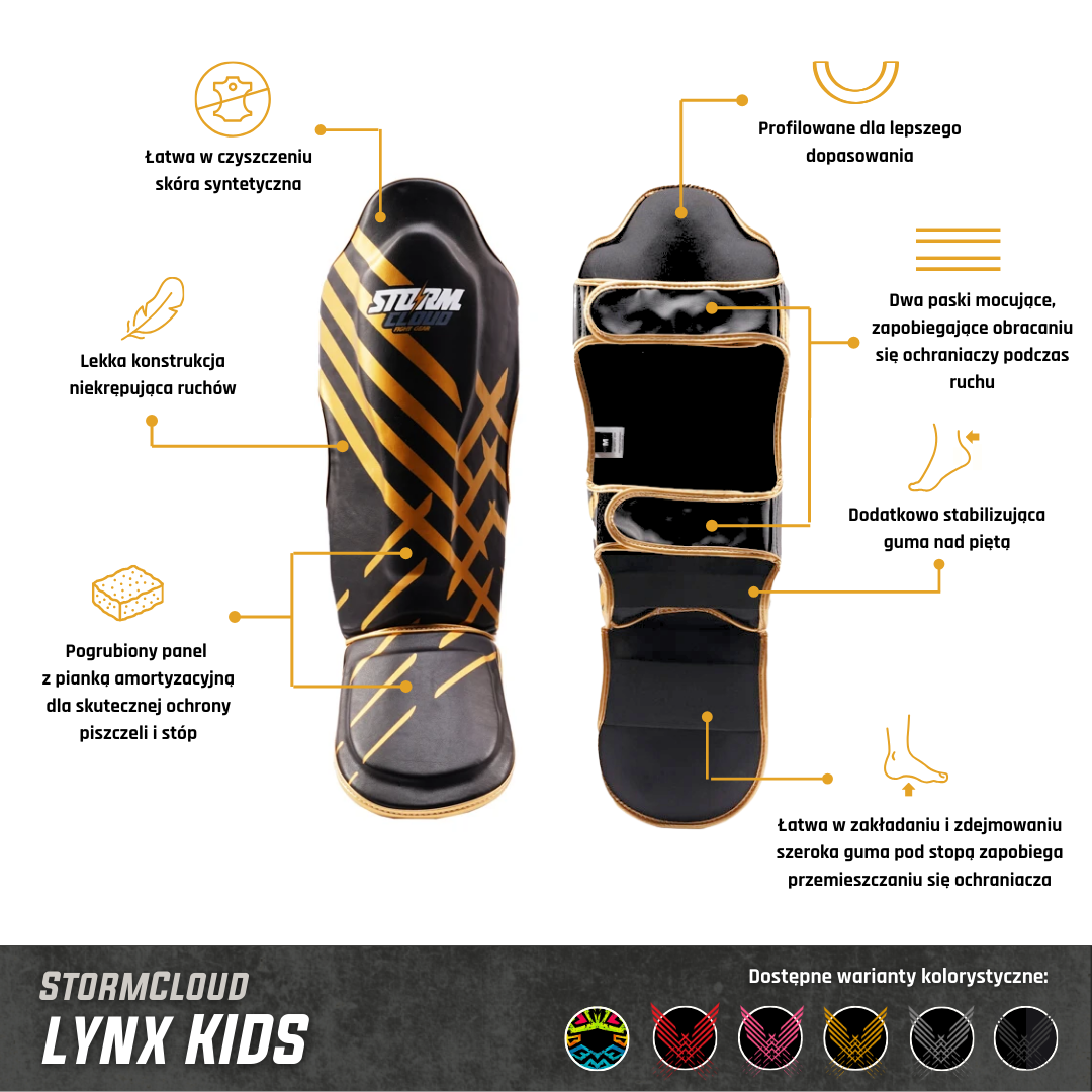 StormCloud Ochraniacze na Piszczele dla Dzieci Lynx Aztech Special Edition
