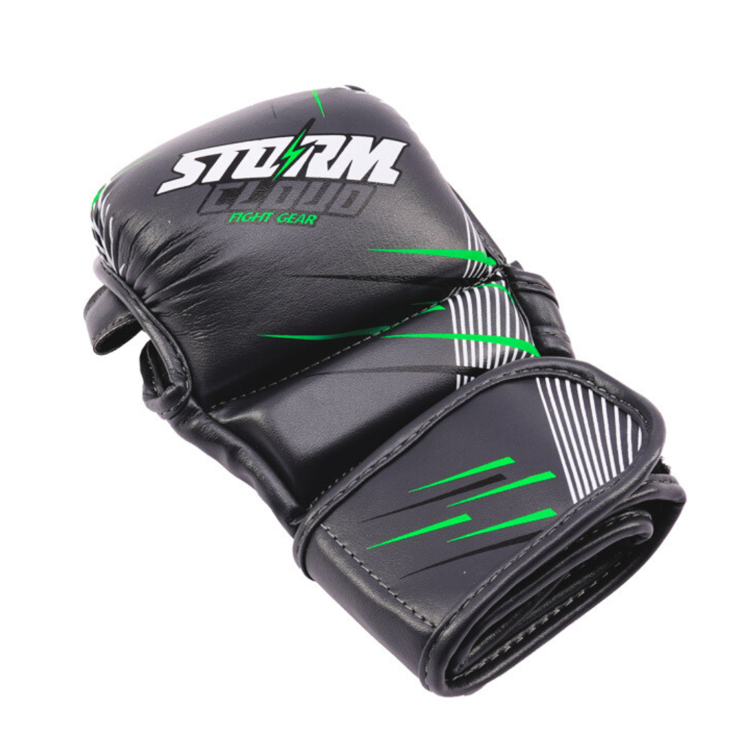 StormCloud Rękawice do MMA StarFall Sparingowe Grafit-Limonka 7oz