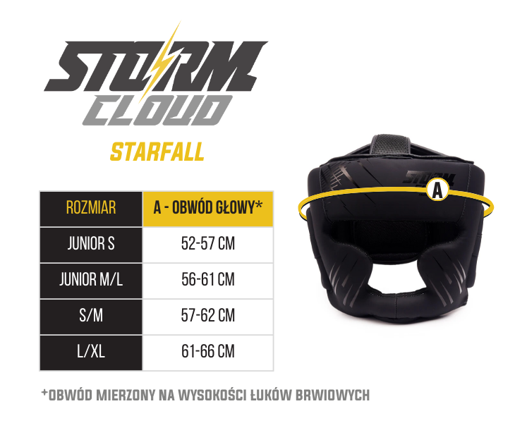 StormCloud Kask Bokserski StarFall Czarno-Czarne