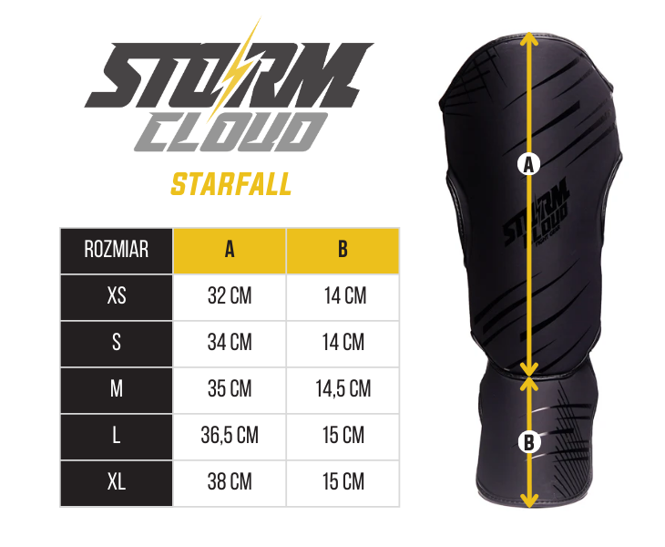 StormCloud Ochraniacze na piszczele StarFall Biało-Żółte