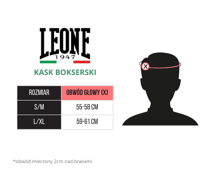 Leone Kask Bokserski The Greatest z Ochroną Nosa Czerwony