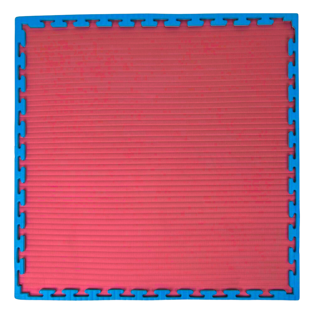 Mata do ćwiczeń Puzzle 4 cm Niebieska/Czerwona