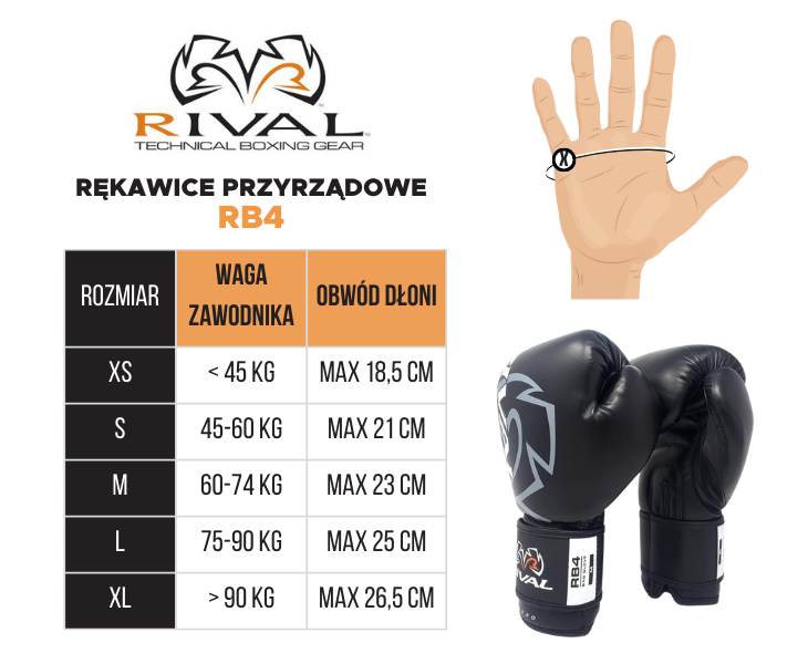 Rival Rękawice bokserskie RB4 przyrządowe Czerwone