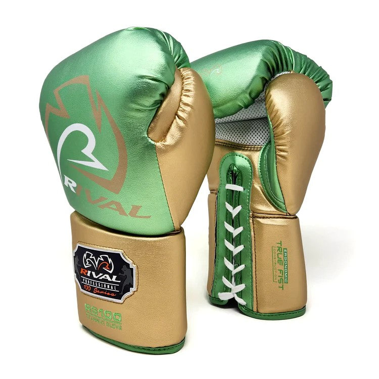 Rival Rękawice bokserskie sparingowe RS100 Professional Zielono-Złote