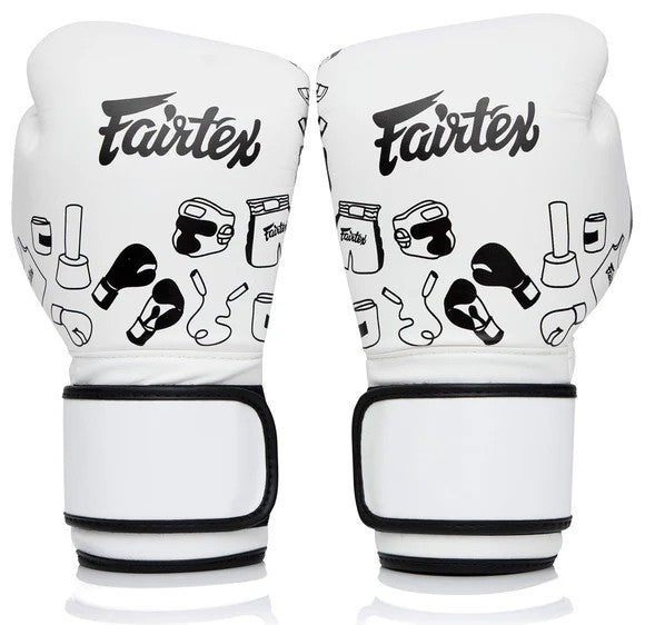 Fairtex Rękawice Bokserskie BGV14 Street Art Graffiti Białe