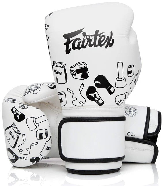Fairtex Rękawice Bokserskie BGV14 Street Art Graffiti Białe