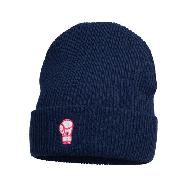 Bokserska Ferajna Czapka Zimowa Beanie z Motywem Rękawicy Bokserskiej Granatowa