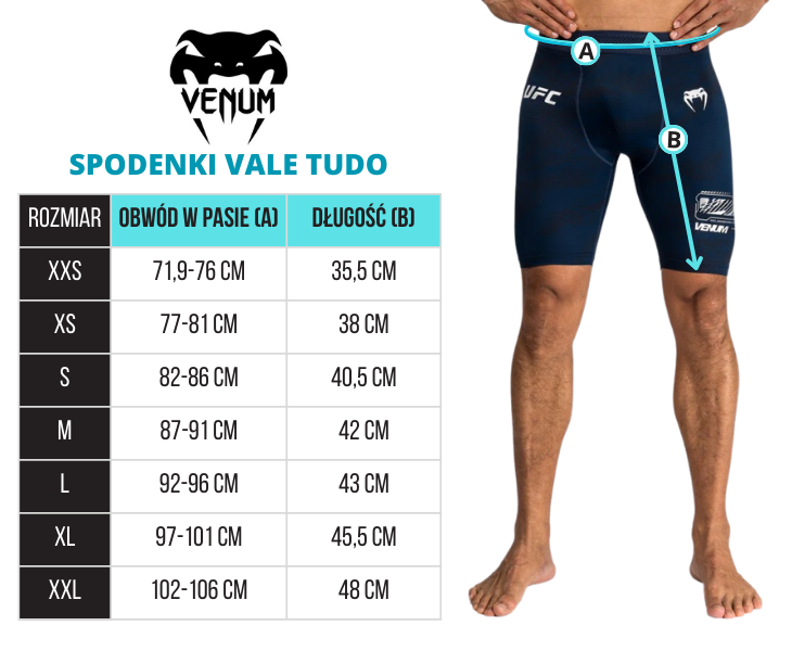 Venum Spodenki Vale Tudo UFC Fusion Authentic Fight Night Czarne