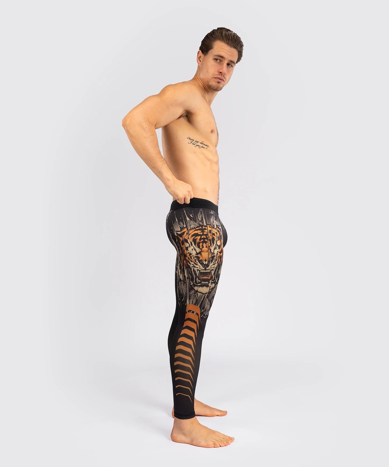 Venum Legginsy Tiger Black/Neon Orange