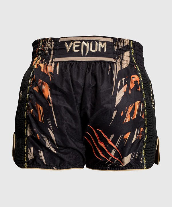 Venum Spodenki Muay Thai Tiger Black/Neon Orange