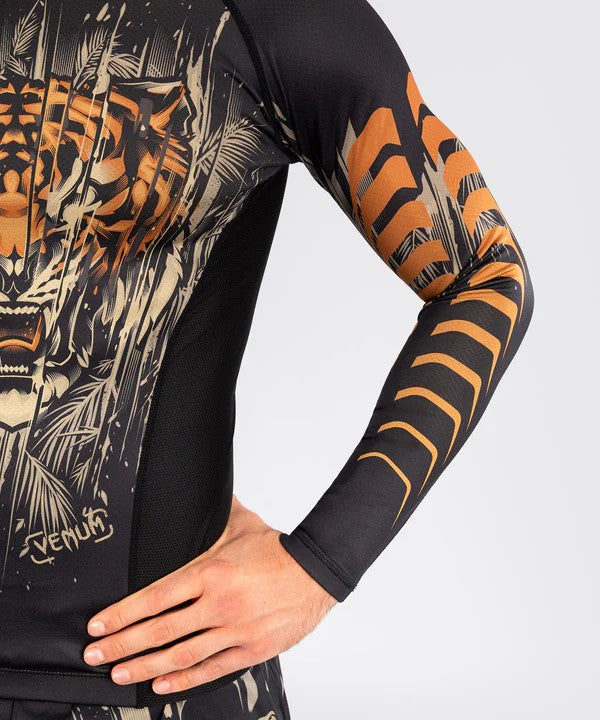 Venum Rashguard Tiger Długi Rękaw Black/Neon Orange