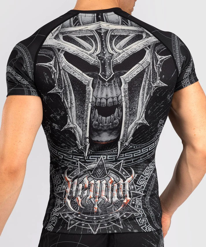 Venum Rashguard Gladiator 5.0 Krótki Rękaw Czarno-srebrny
