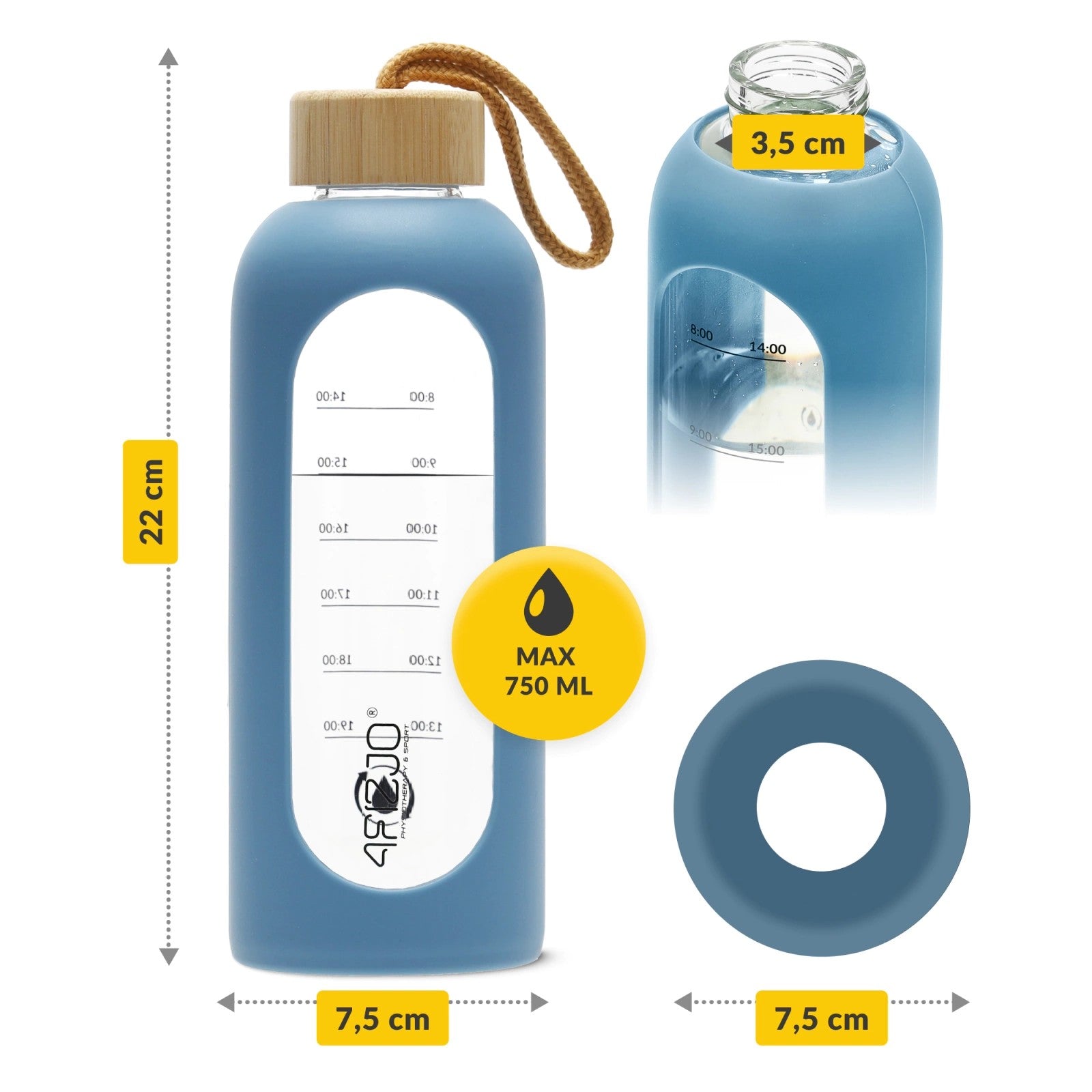 4FIZJO Butelka na wodę szklana 750 ml