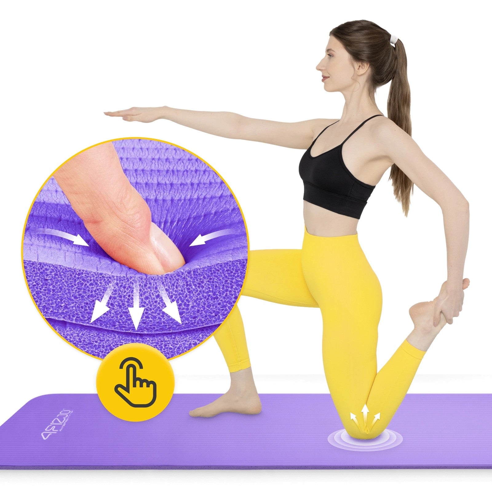 4FIZJO Mata do ćwiczeń fitness NBR 180 × 60 cm - fioletowa